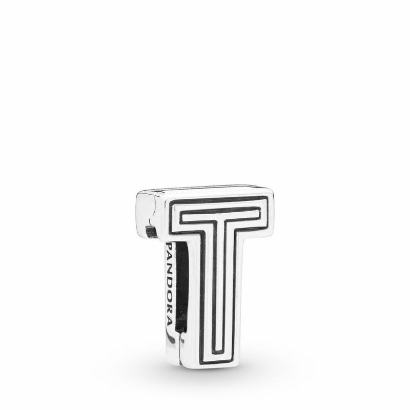 Pandora Reflexions™ Letter T Clip Charm Silver Egypt XH7829034